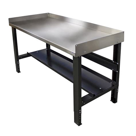 steel cabinet workbenches|stainless steel workbench with shelves.